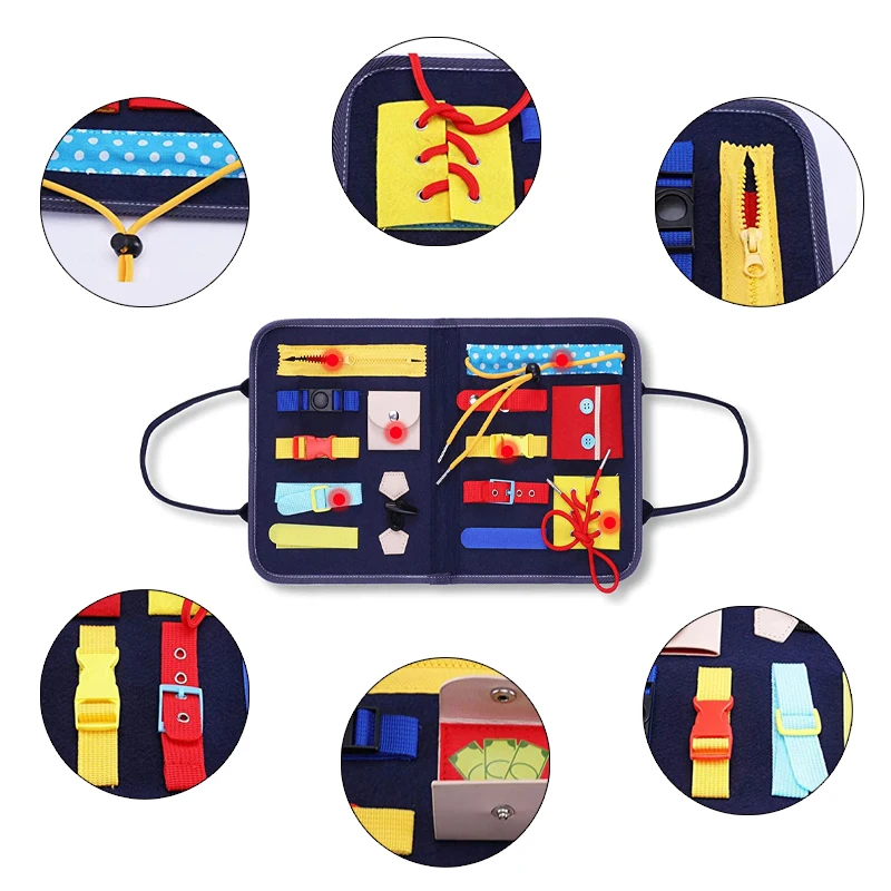 Motor skill learning Educational Sensory board busy board toddler backpack Montessori toddler activities toys