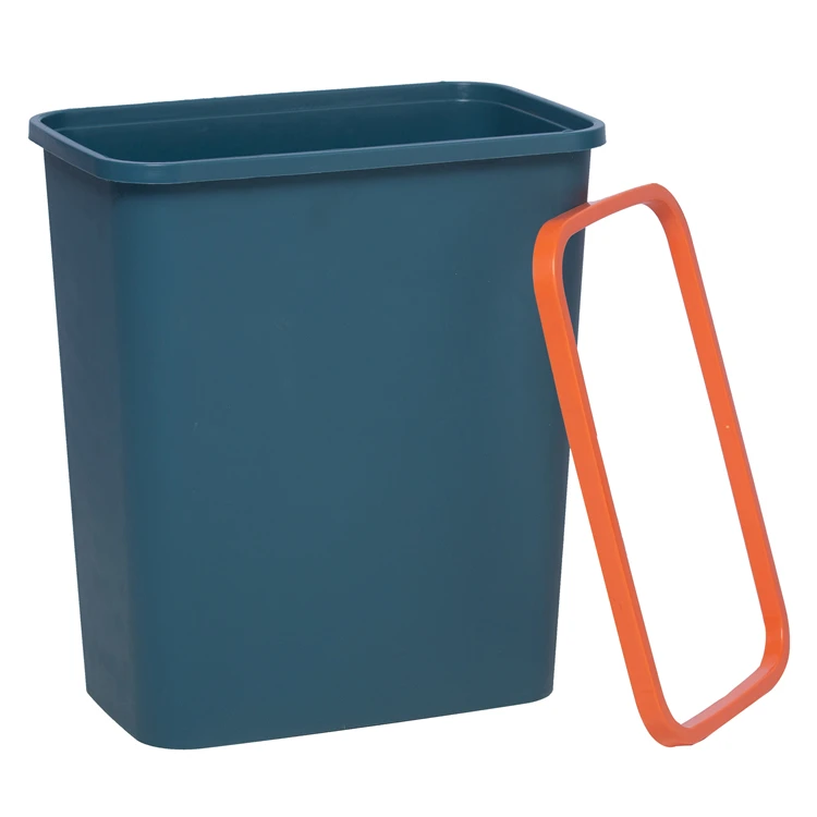 Square Shape Plastic Dustbin with Garbage Bag Fixer Kitchen Garbage Can