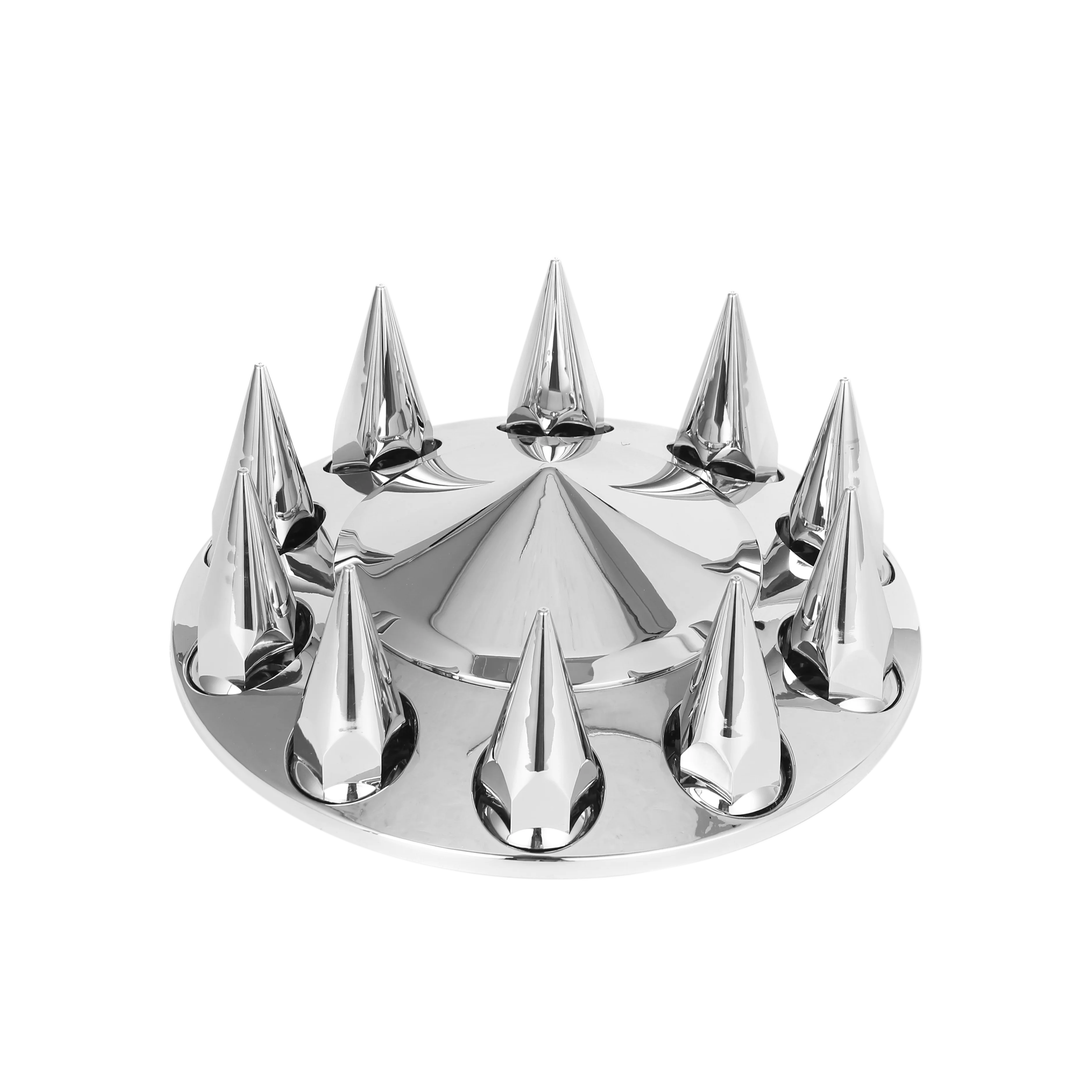 Factory Semi Truck Abs Complete Chrome Pointed Axle Cover Kits with Spiked Lug Nut Covers