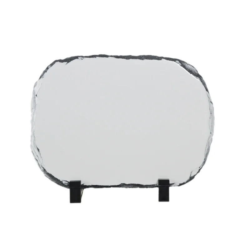 MIDA Wholesale Oval Rock Photo Frame Heat Transfer Printing Personalized Custom Sublimation Blank Stone Slate Photo Frame
