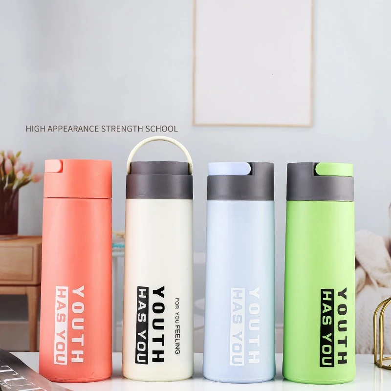 Outdoor Portable 500ml Sport Water Bottle with Lid Customizable Logo Text for Company Advertising 400ml Capacity