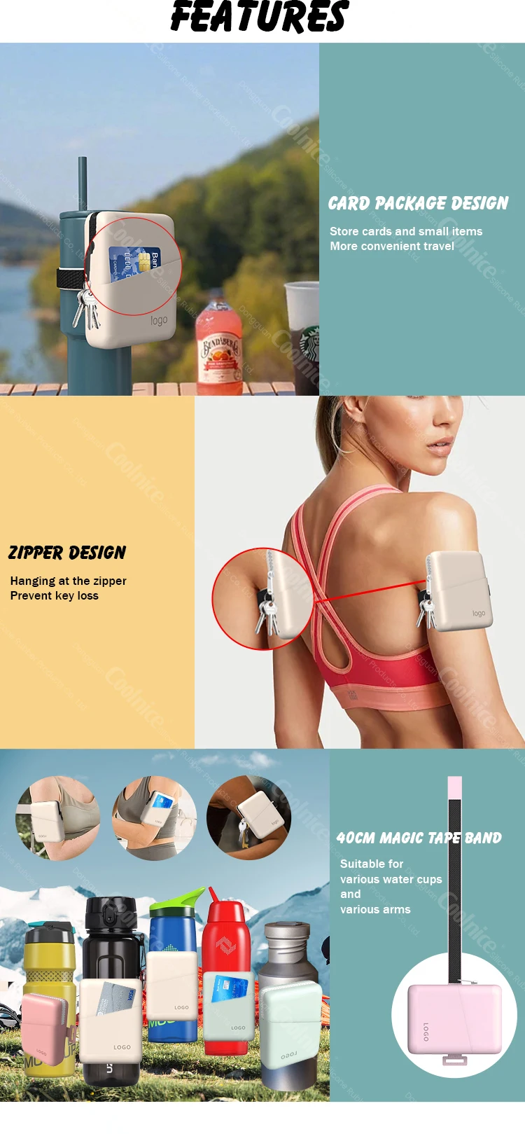 2023 Factory Supply Silicon Water Bottle Pouch For Cup Gym Accessories