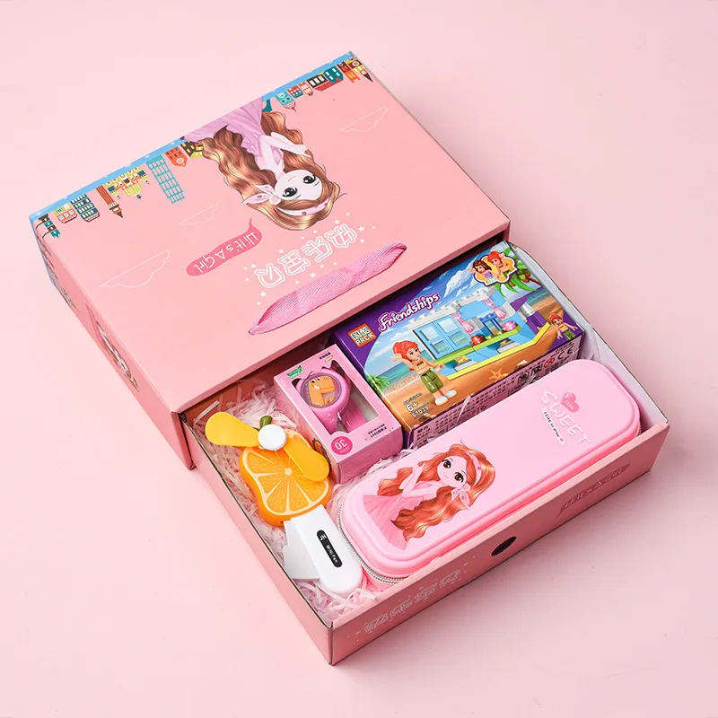 Children's Kindergarten School Supplies Cartoon Gift Box Students Boys Girls Stationery Set