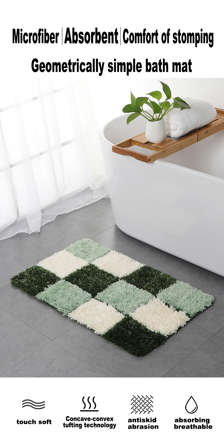 Wholesale Anti-Slip Bath Floor Mat Water Absorbent Tuft planting rugs for Bathroom Living Bedroom Entrance Door mats supplier