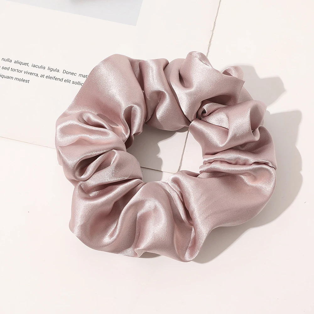 Wholesale Custom Elastic Scrunchies Ponytail Holders Soft Silk Satin ...