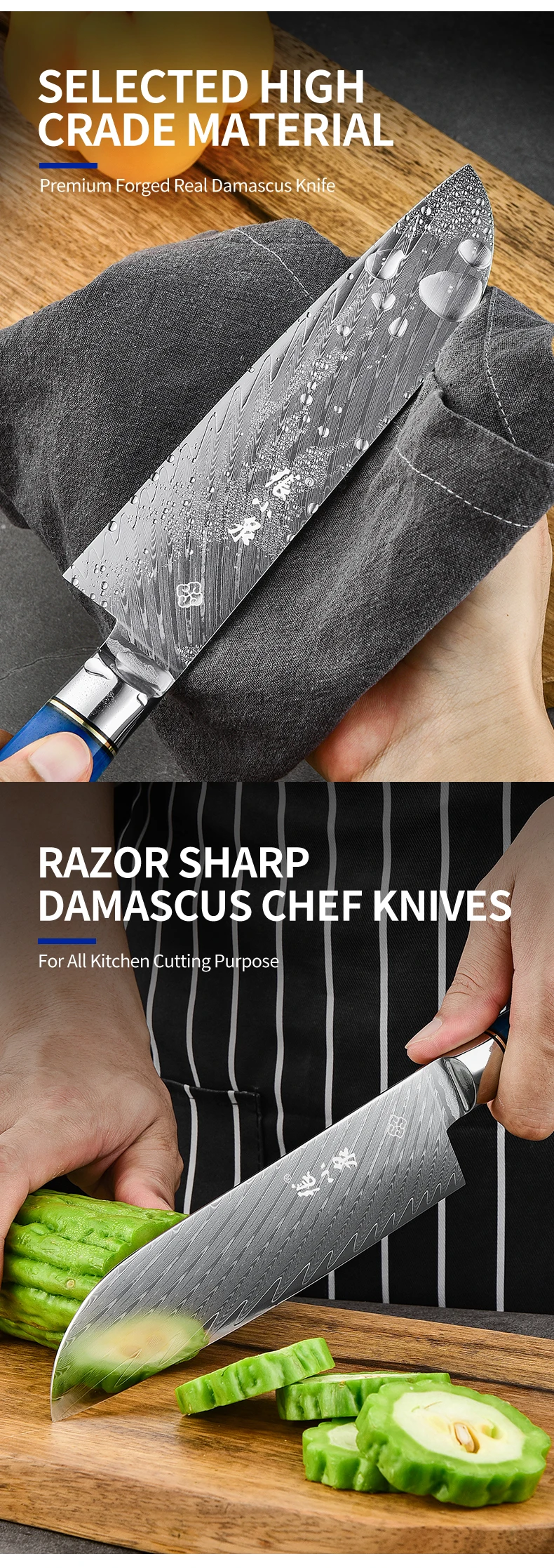 Chef Knife Vg10 67 Layers Japanese Damascus Kitchen Knife Set With