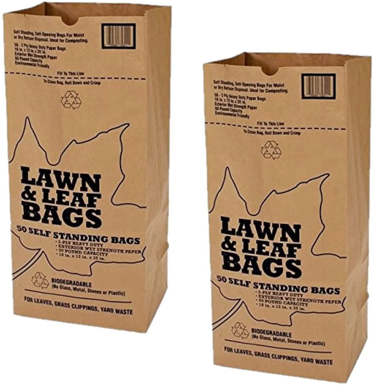 The Home Depot Kraft Paper 2-Ply Lawn, Leaf and Yard Waste Bags (25-Pack)