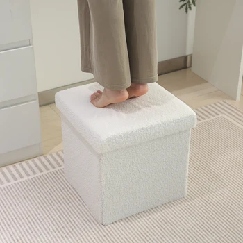 2025 New Teddy Cube Storage Ottoman Box & Folding Storage Stool