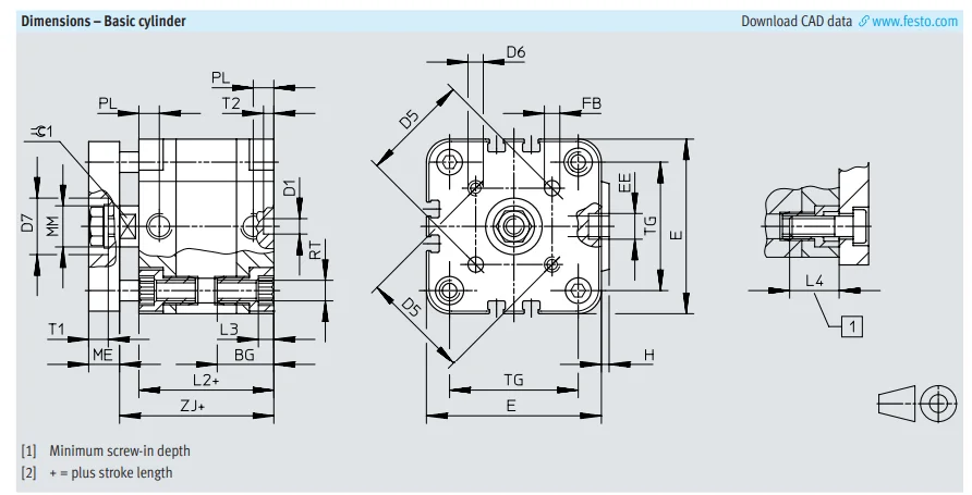 product chyf compact cylinder advul series double acting cylinder with piston rod protected-9