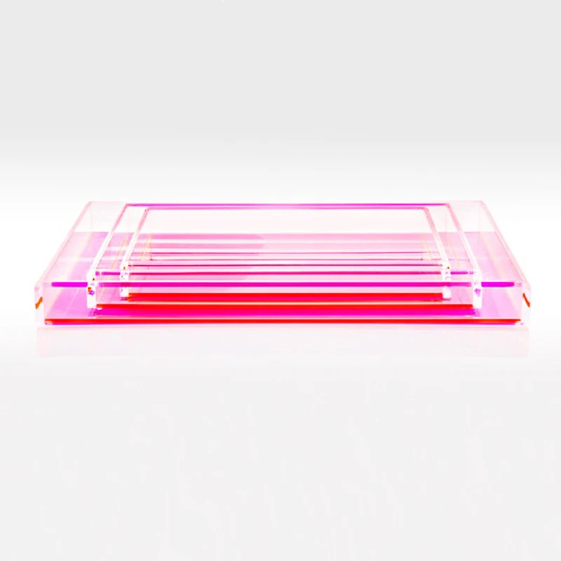 Pink Acrylic Stackable Serving Tray Acrylic Storage Tray Buy Acrylic