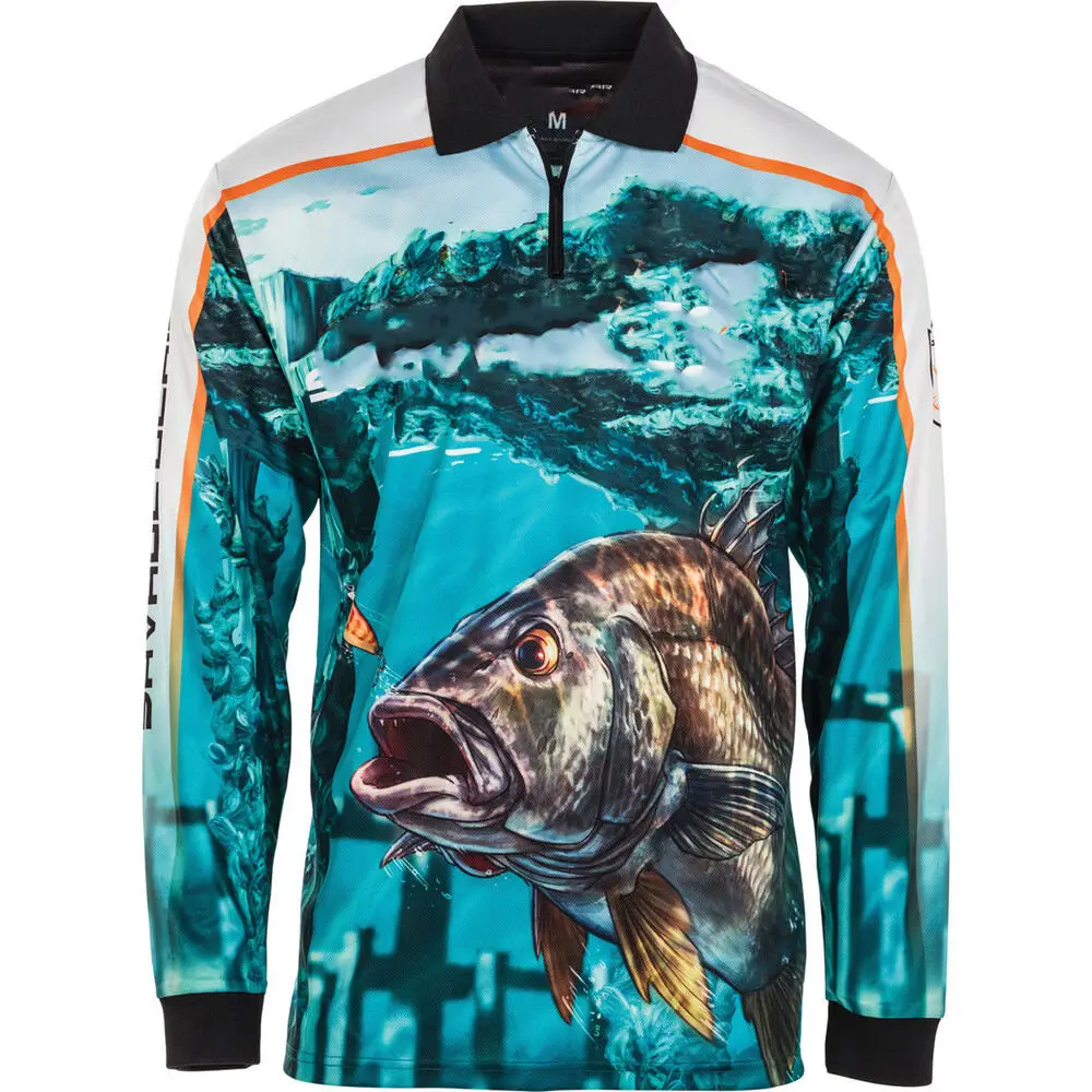 Custom Fishing Polo Shirts Long Sleeve Sublimation Blank Antiuv Upf 50