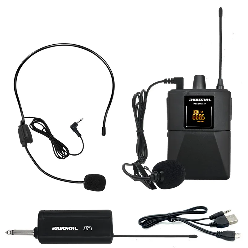 SRT1 Best Price Professional Wireless Mic Camera Headset Wireless System  Lavalier Microphone for Camera