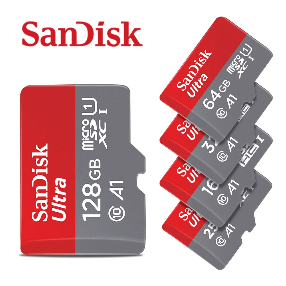 
100% аутентичная оптовая продажа SanDisk 32 Гб 64 Гб 128 ГБ 256 ГБ флэш-карты TF A1 Ultra Class 10 U1 U3 A1 карта памяти 