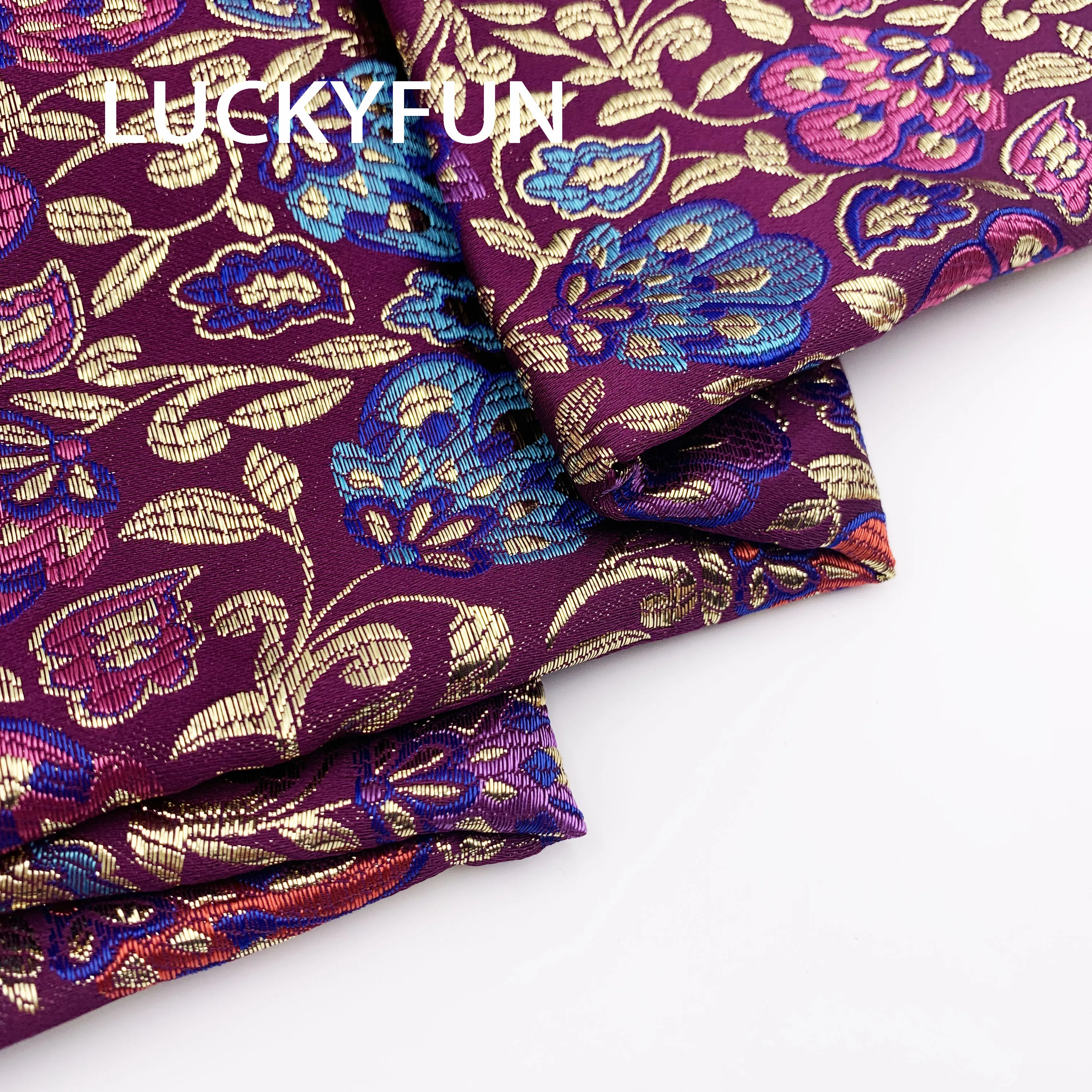 HOT SELL Women Dresses Graphic Designing Polyester Metallic Brocade Jacquard Fabric