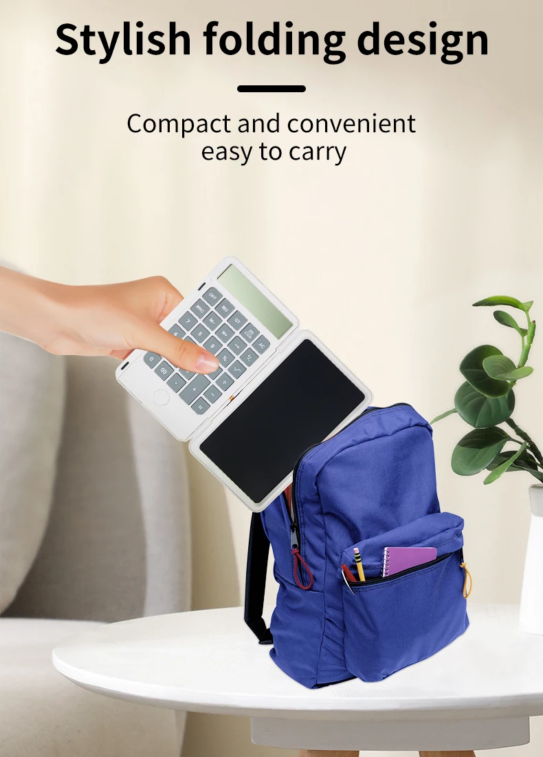 12-Digit Calculator With Writing Tablet Desk Calculator Large Display Basic Office Calculators 6'' LCD Writing Board