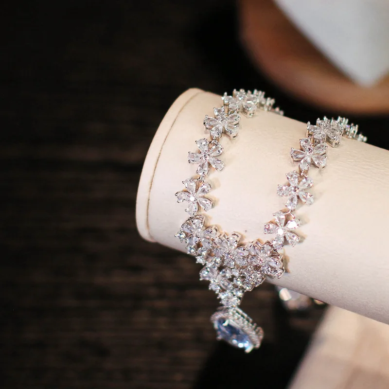 Luxury Micro-Inlaid Stone Necklace & Earring Set