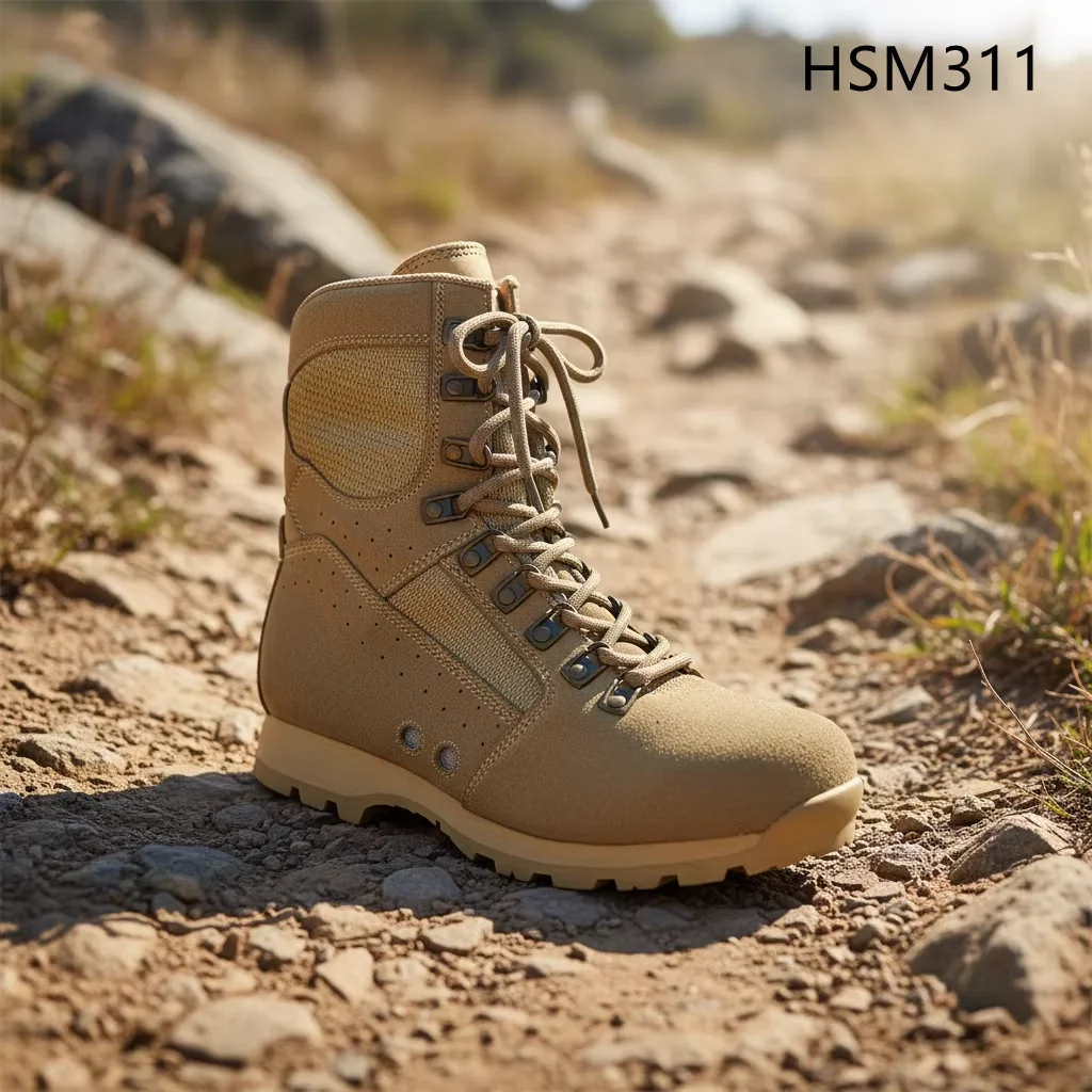 HY,EVA+rubber Outsole Shockproof Original Vibram Brand Desert Boots 8 Inch Striker Tactical Outdoor Unisex Combat Boots HSM311