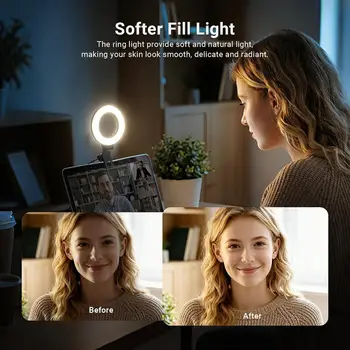 NEEWER Basic 5" Ring Light for Video Conference Lighting, Clip on Light Kit with Desk Tripod Stand for Monitor Laptop Computer product image