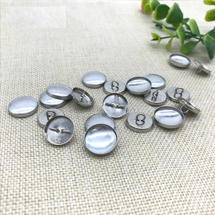 Custom Fabric Cover Aluminum Shell Buttons Flat Back Aluminum Cap Button Fabric Covered Button