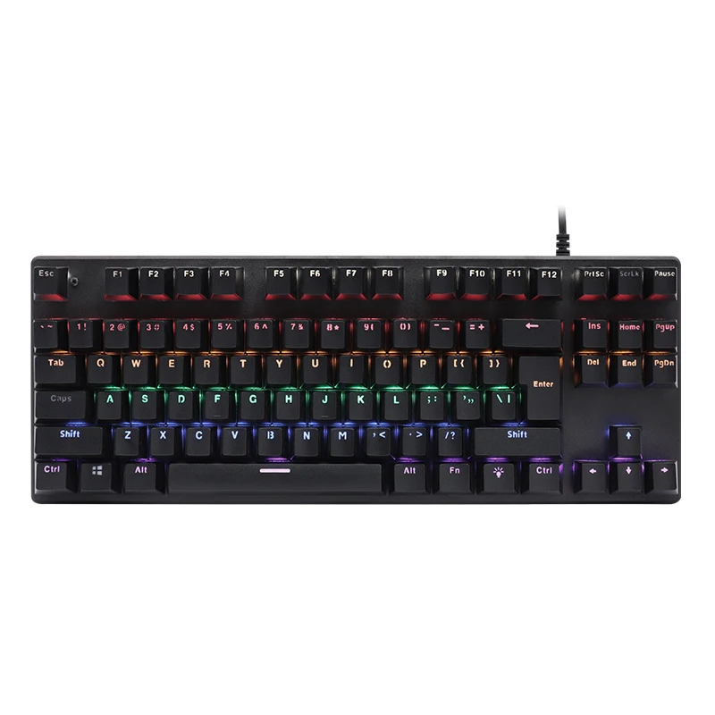 
 Хит продаж, Механическая игровая RGB клавиатура с подсветкой по индивидуальному заказу, игровая клавиатура с 87 клавишами и подсветкой YH8703  