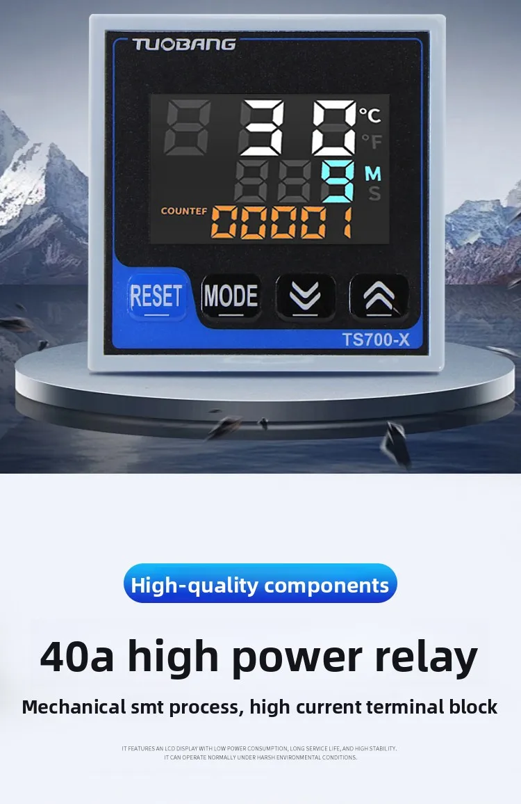 Intelligent Thermostat LCD Display TS700-X Temperature Controller with PID Regulation High Precision Data Hold & Reset Functions