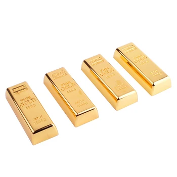 gold bullion Model USB 2.0 usb Flash Drive golden bar Pen Drive 4GB 8GB 16GB 32GB 64GB Metal Flash Memory Stick gifts