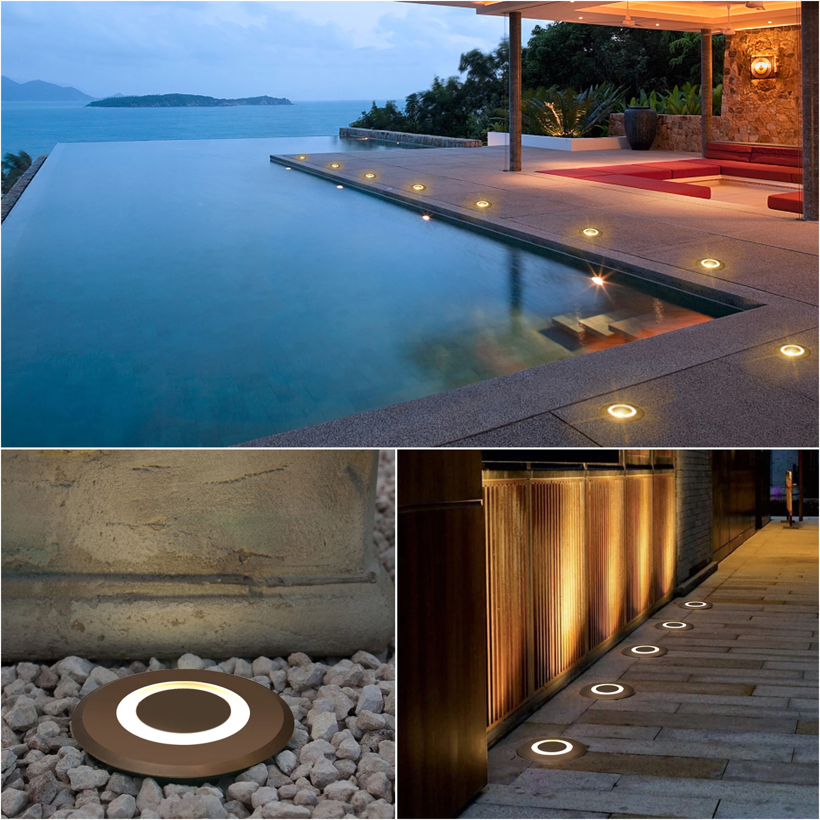 12 -24V  Hot Selling Boat Pool Deck Light Waterproof Led Deck Lights Outdoor Lighting for Garden Yard Decorating