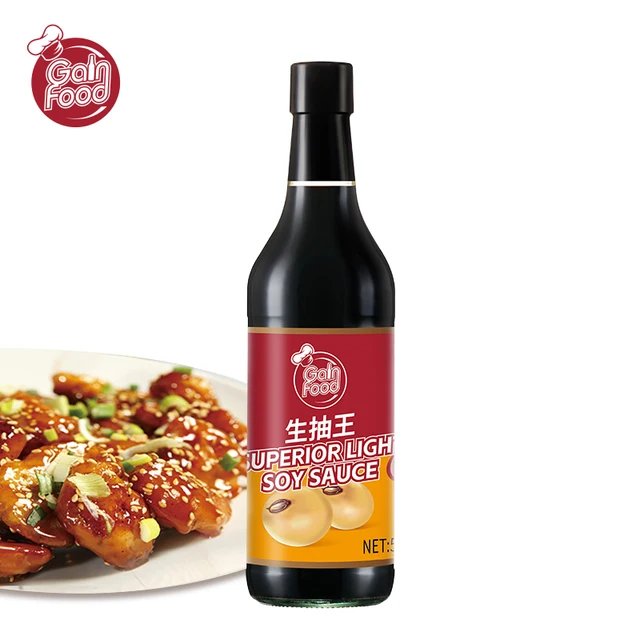 Superior Light Soy Sauce Liquid Bottle Wholesale Chinese for Family Food Cooking Soya Sauce Condiment 500ml Bottle Packaging