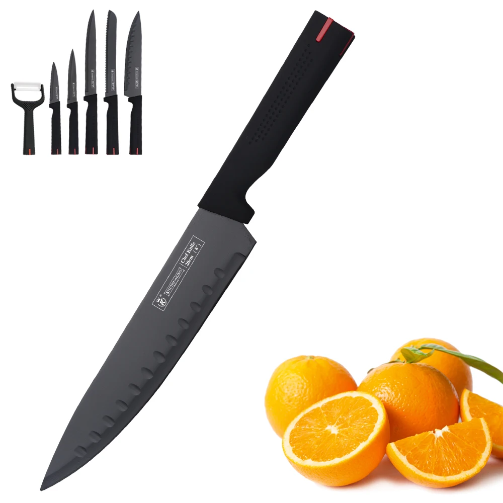 KITCHEN KING - 6 PIECE KITCHEN KNIFE SET (BLACK)