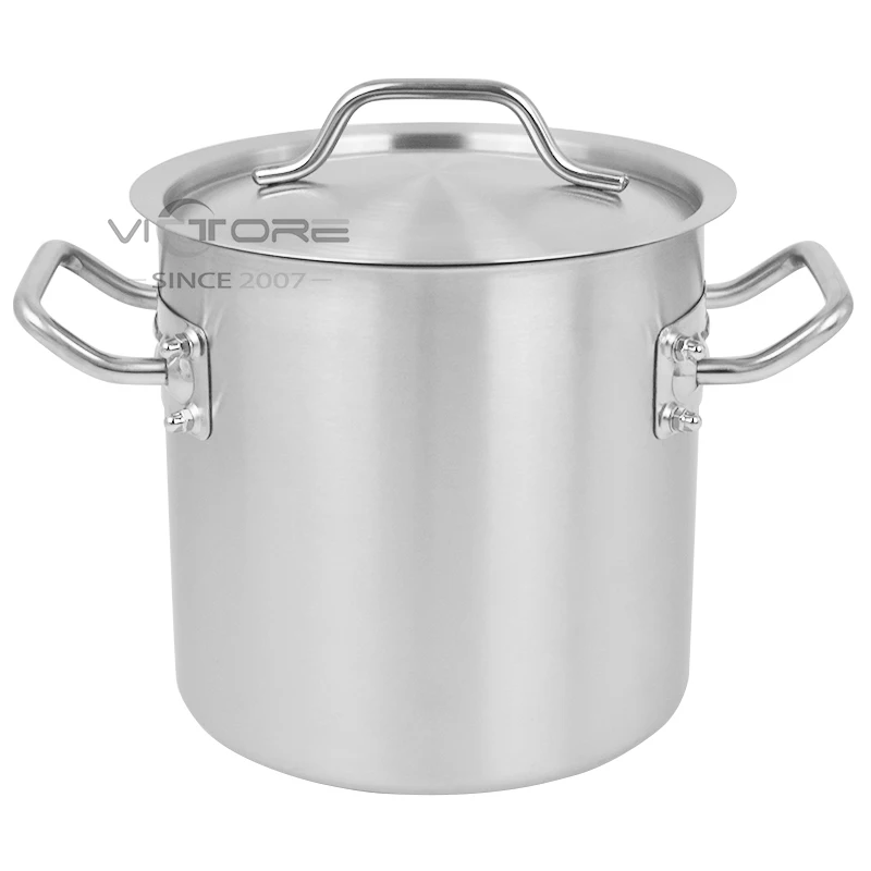 Commercial Stainless Steel Heavy Duty Sandwich Bottom Stock Pot Kitchen