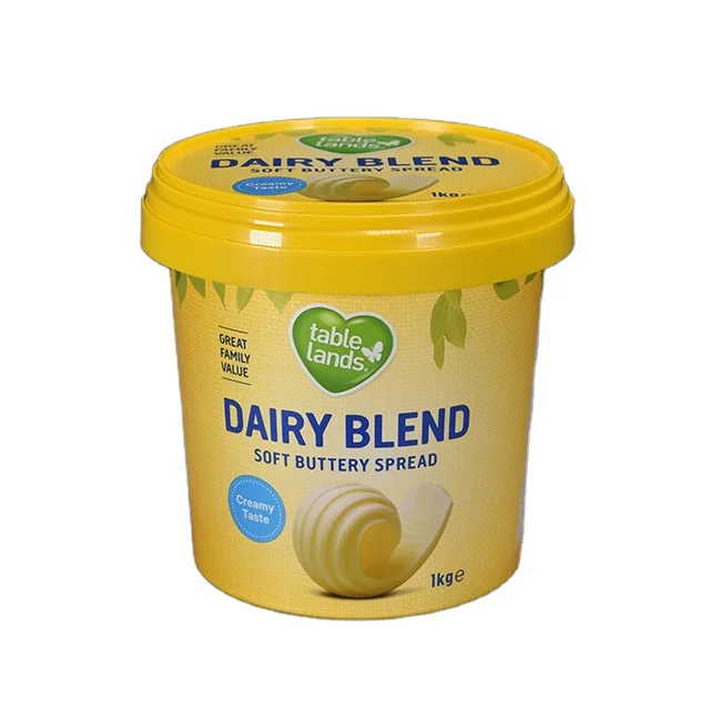 Custom 1000ML Disposable Round Bucket Iml Container Plastic Ice Cream Tub 1L Butter Icecream Packaging