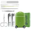 green suitcase nail clippers 8-piece set