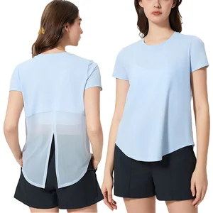 Bnice Custom Logo Round Neck Yoga Top for Women Fitness Running Sports Casual T-shirt Short Sleeve Shirt Quick Drying Yoga Top