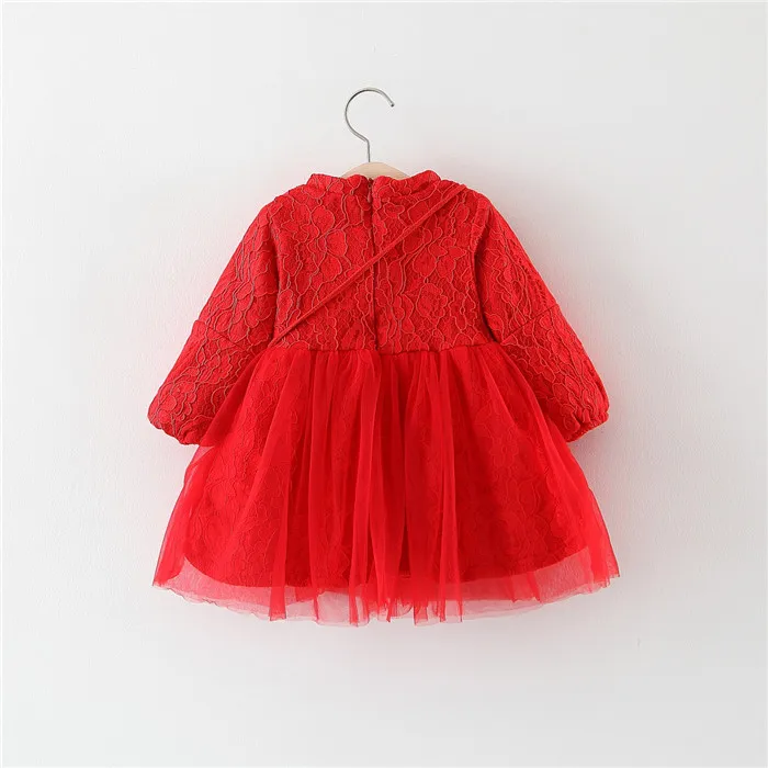 3 year old toddler girl winter dress Ulitacool Fall Dresses For Girls 2-3 Years Baby Knit Autumn Warm Long Sleeve Flower Princess Clothes Trend Outfits Red Length Collar Little Girl 3-8 Years Old