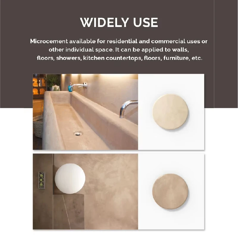 Vanlei Microrock Minimalist Style Easy to Clean Non-slip Microcement Resin Coating Building Microcement for Shower Room