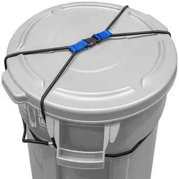 Trash Can Lock for Animals/Raccoons Bungee Cord Heavy Duty Large Outdoor Garbage Lid Lock (Trash Can NOT Included)