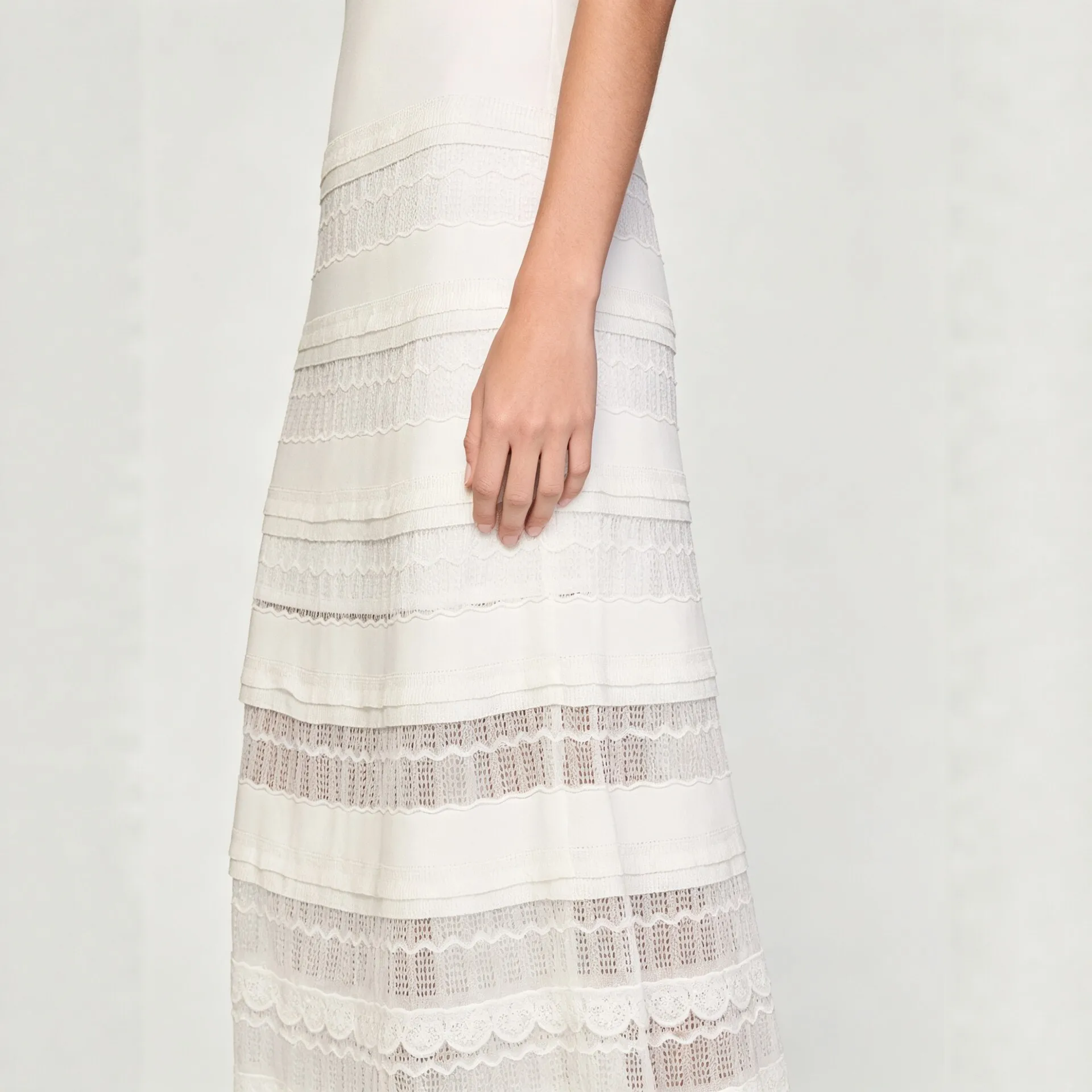 2026 Summer New French Style Hollow Deep V-neck Sling Dress Women's Elegant Slim-fit Tea Break Knitted Long Dress