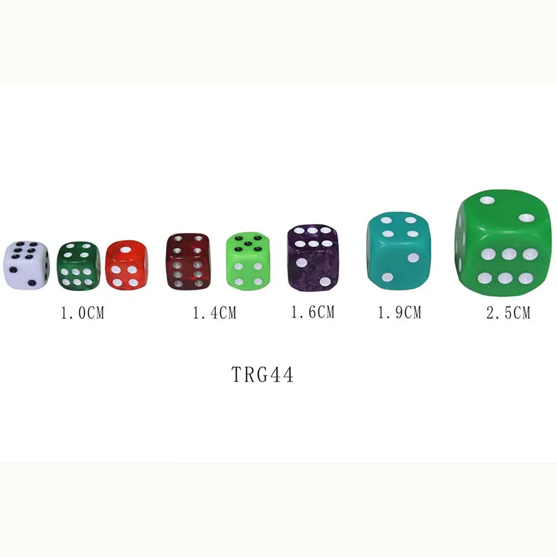 
all kinds of sizes plastic colorful game dice 