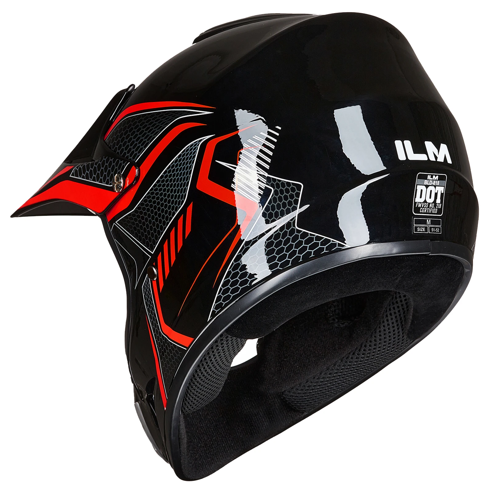 ILM Youth Kids Dirt Bike Helmet ATV Motocross DOT Approved Off-Road  Street Helmet Full Face Protective Helmet Model BLD-818