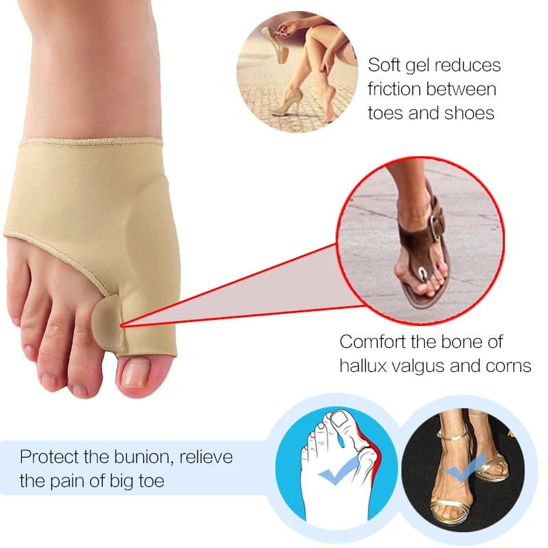 1pair Toe Separator Bunion Corrector Toe Brace Orthopedic Hallux Valgus Correction for Men and Women Gel Foam Cotton,gel Opp Bag