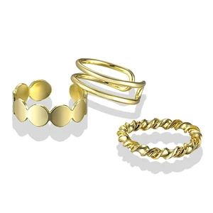 Muxcor Gold Plated Copper Alloy Three-piece Set Jewelry for Girls Fine Jewelry Fancy Jewellery for Ladies Tarnish Free Rings