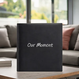 Factory Premium Black Scrapbook Photo Album With Writing Space 100 Pages for Multiple Photo Sizes 4x6 5x7 6x8 8x10 Memory Book