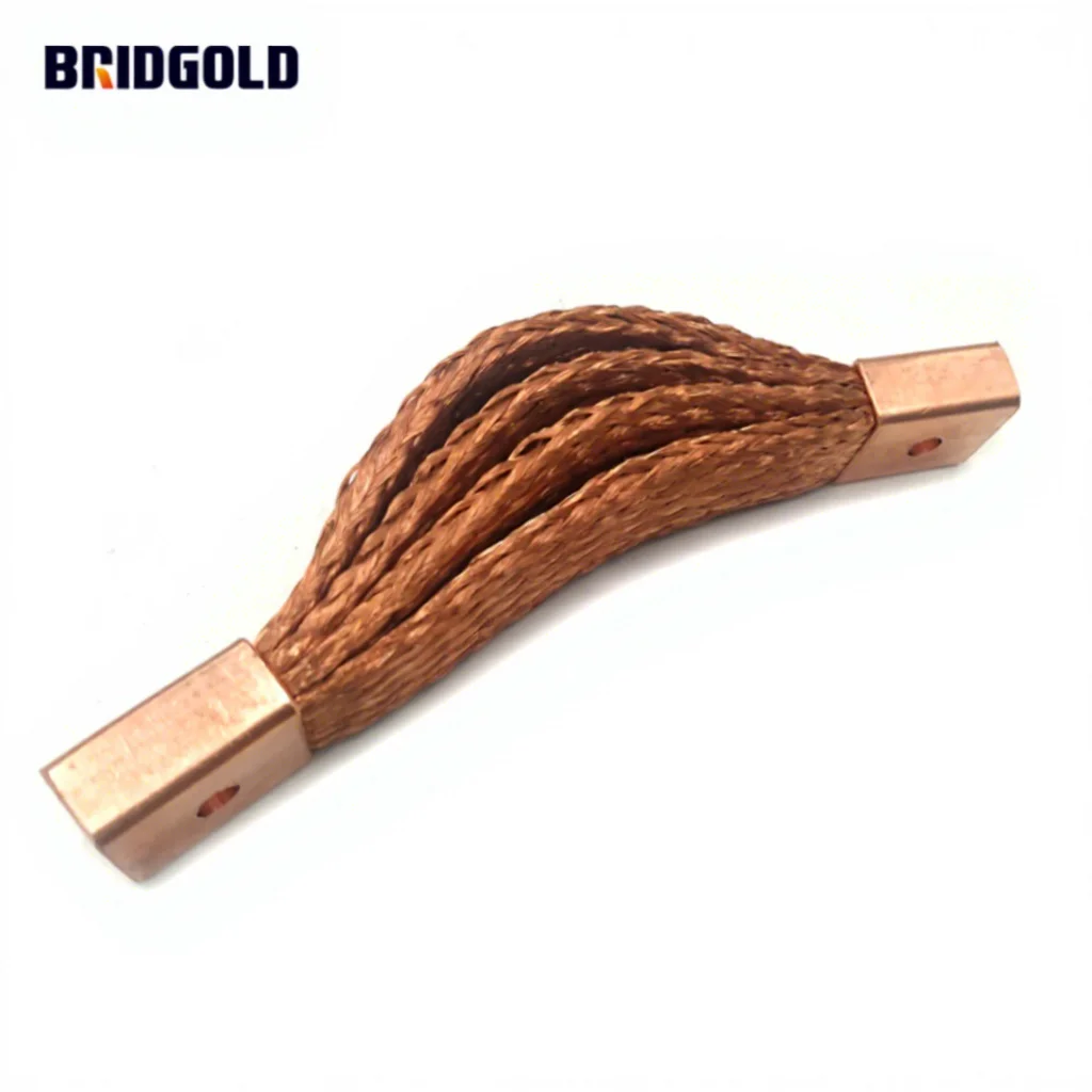 Battery Pack Terminal Copper Braided Connector 400A Electrical Copper Tinned Flexible Grounding Strap Copper Braided Wire
