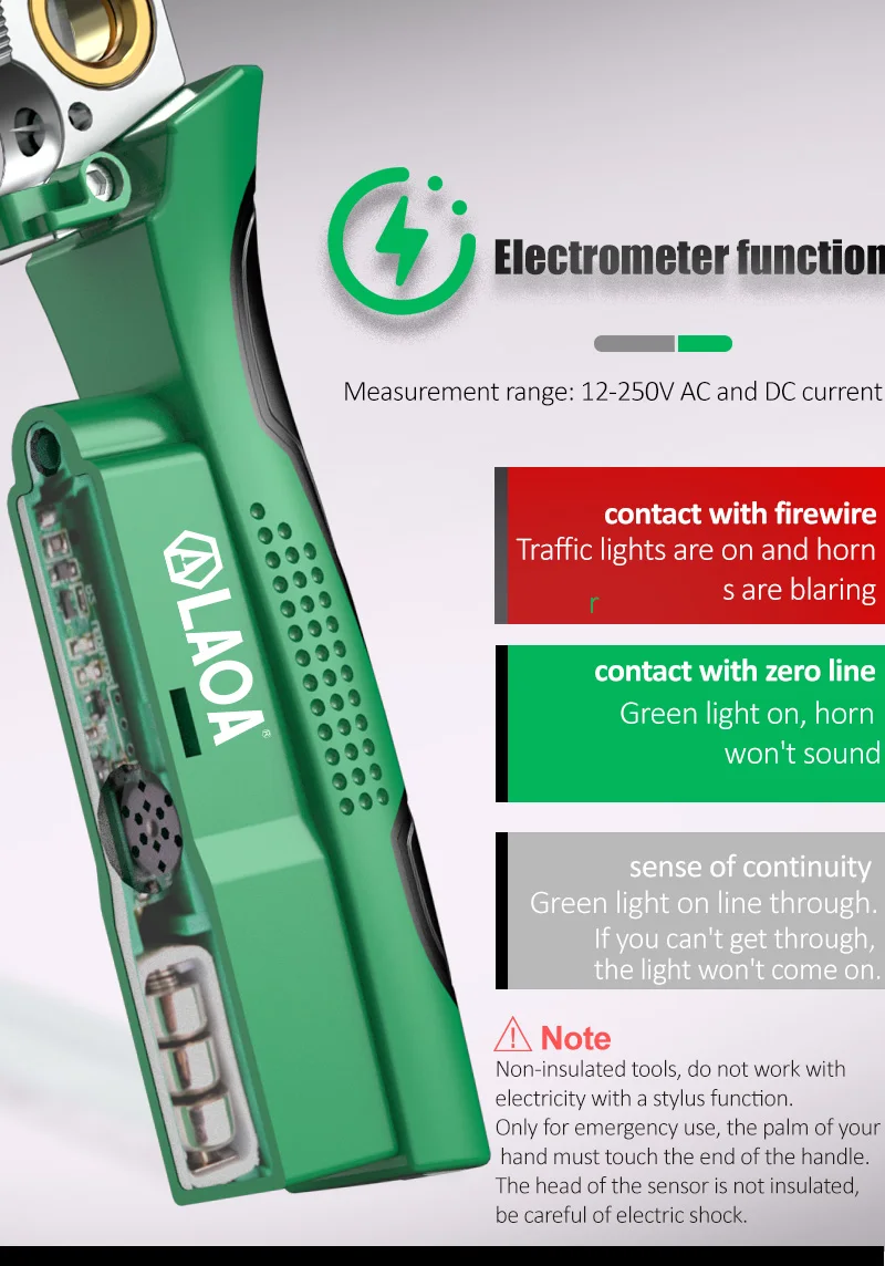 Laoa 8-In-1 Stainless Steel Multifunctional Electrician Wire Stripping and Winding Pliers with Measuring Pen LA324108
