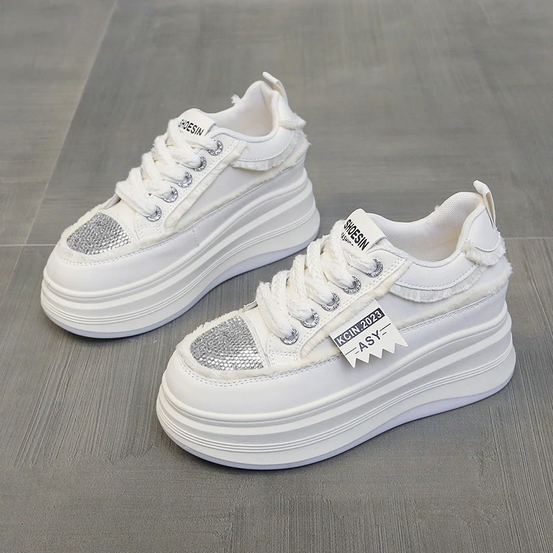 Fashionable Women's Sports Style Diamonds Shoes Zapatillas Urbanas Ladies  Casual Other Trendy Shoes Women's Wedge Sneakers