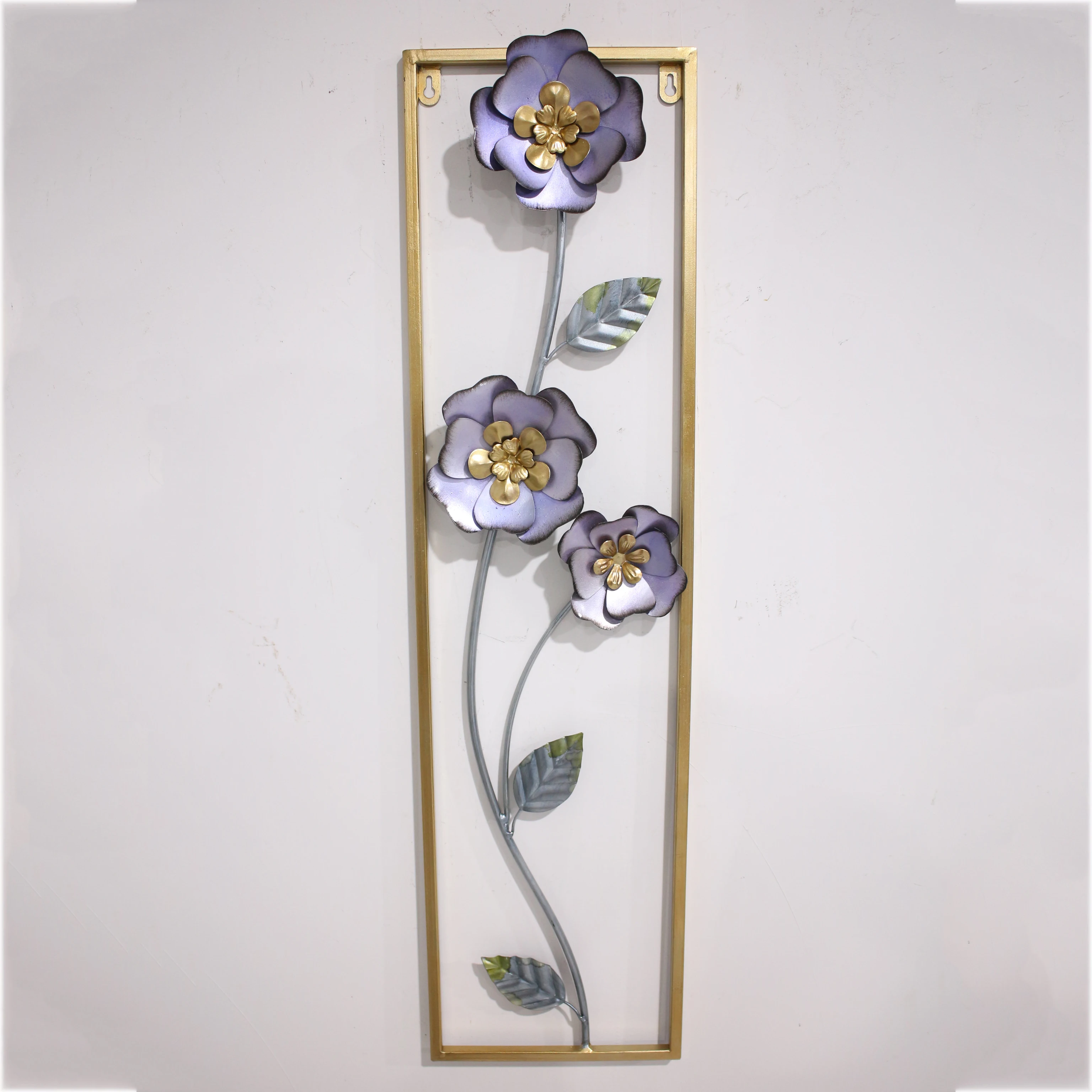 hanging rose gold framed 3 piece wall art Purple