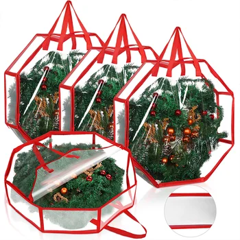 Wreath Holiday Storage Bins with Lids Securely Store and Organize Your Christmas Decor
