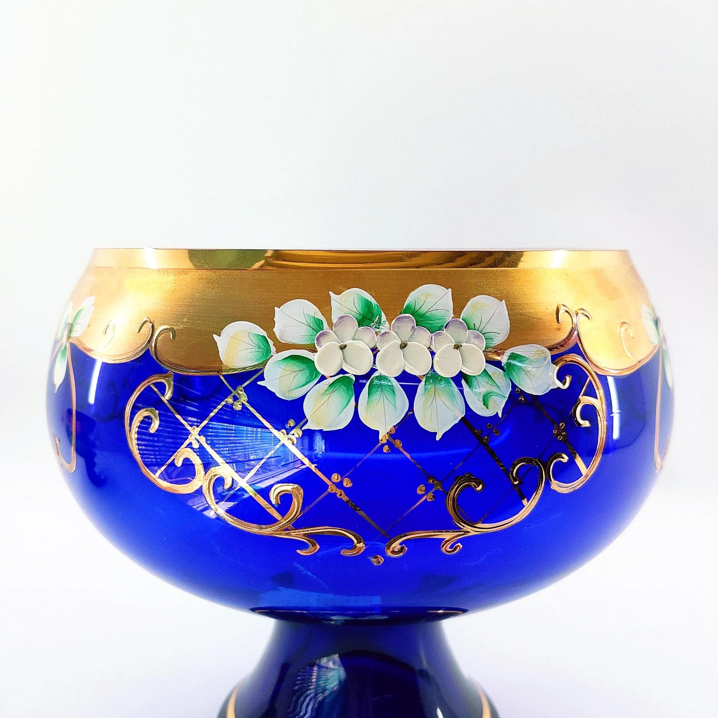 Arab Luxury Glass Fruit Bowls làm bằng tay 88mm cao vàng thật 2