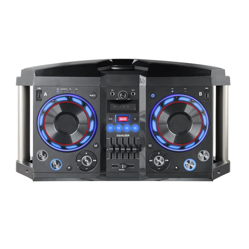 Double 6 Inch Subwoofer 2-way Music Angel Ce Fc Rohs Mini Boombox Portable 120w Super Hifi Bass Vibration Speaker with Rgb Light