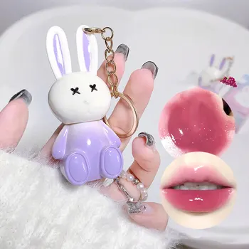 private label Gege bear cute rabbit moisturizing lip glaze mirror lip plumping waterproof high pigment lip gloss